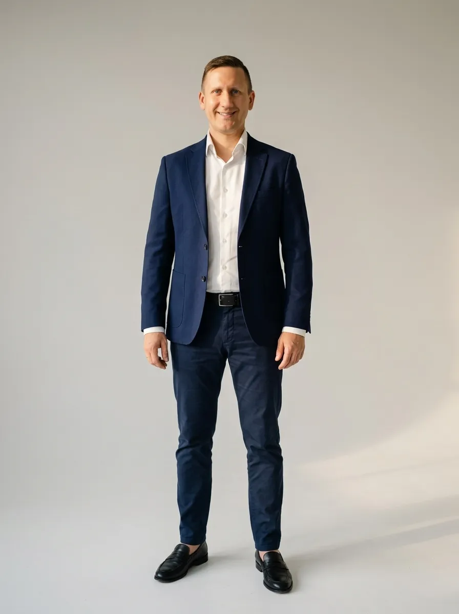 Granatowy Smart-Casual
